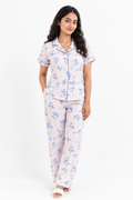 Pink Floral Cotton Pyjama Set