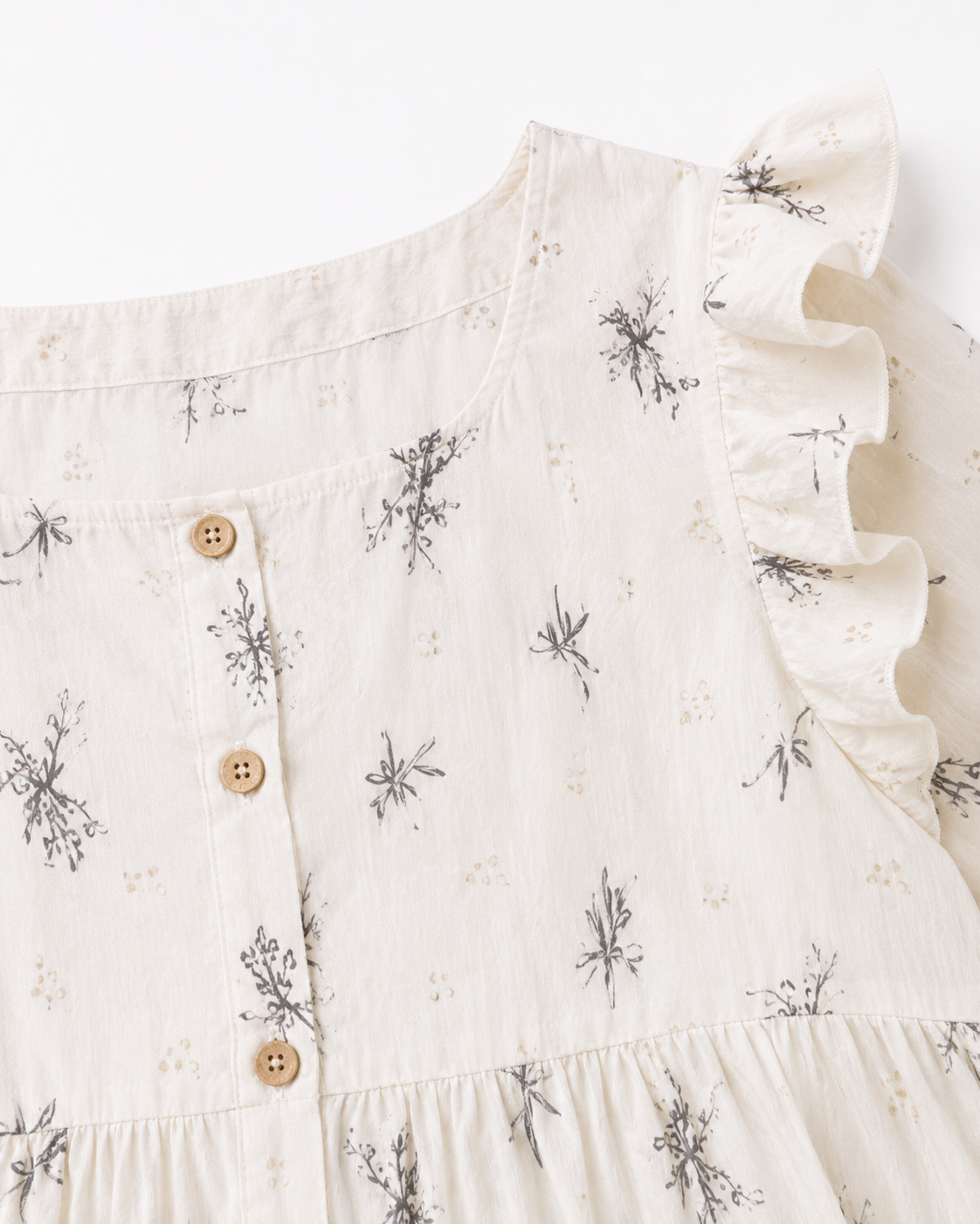 Ruffle-Sleeve Botanical Cotton Pyjama Set