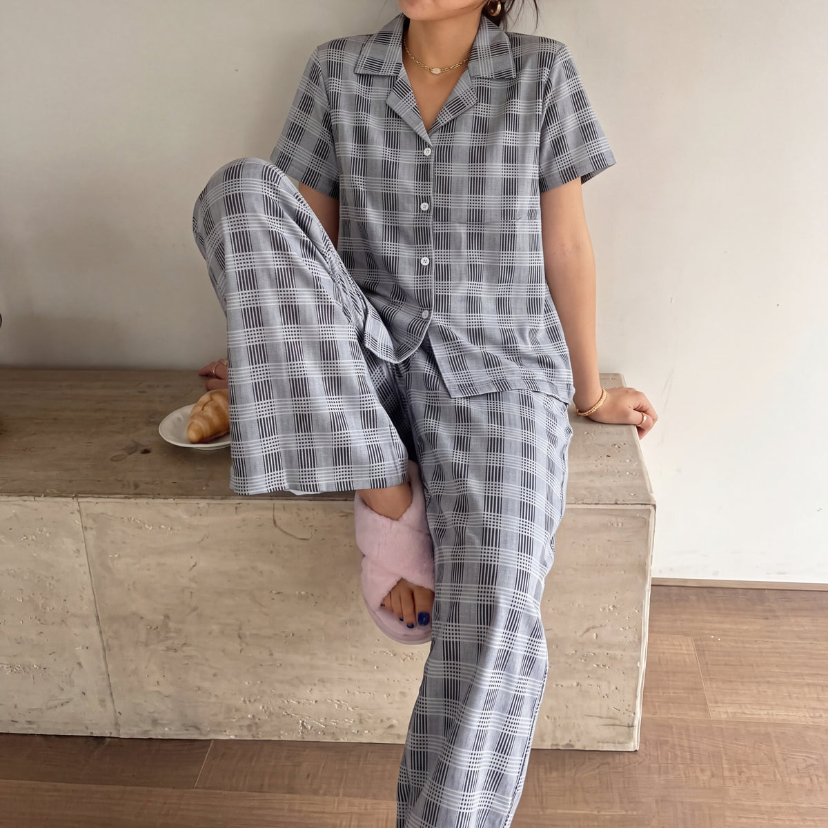 Grey check pyjama set